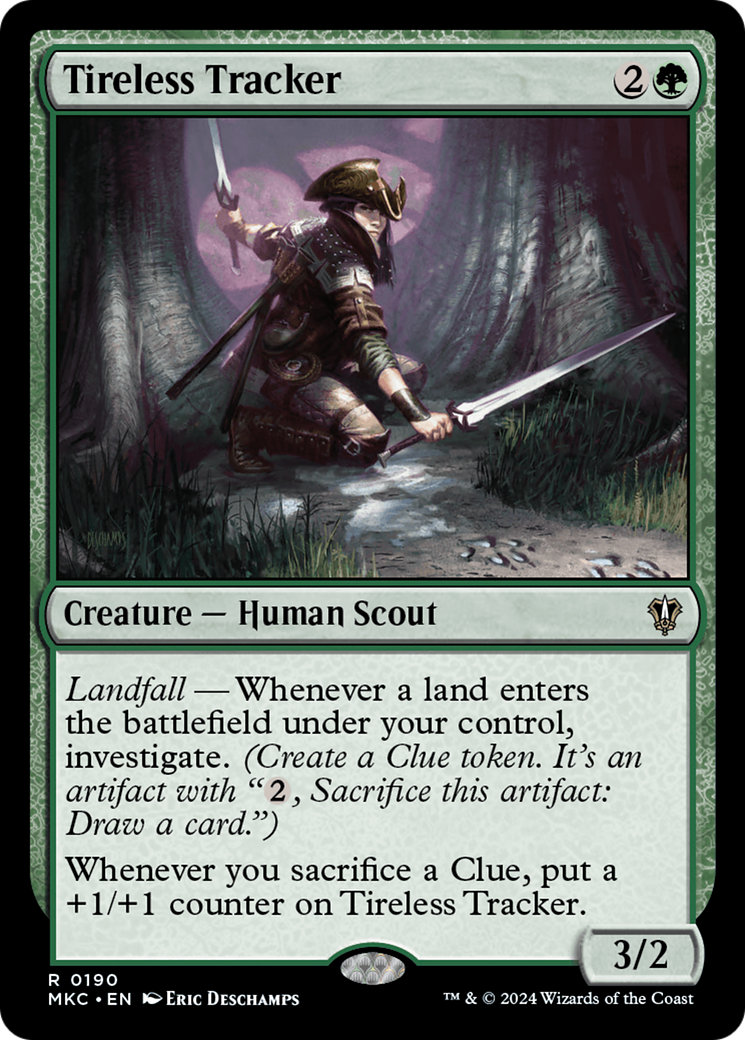 Tireless Tracker (MKC-190) [Murders at Karlov Manor Commander] MTG Single Wizards of the Coast