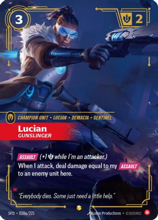 Lucian - Gunslinger (Alternate Art) (028a/221) [Spiritforged] Foil Riftbound Singles Riot Games