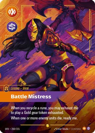 Sivir - Battle Mistress (Overnumbered) (250/221) [Spiritforged] Foil Riftbound Singles Riot Games