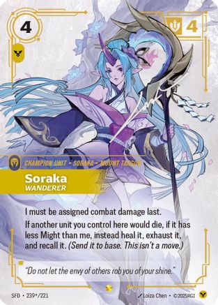 Soraka - Wanderer (Signature) (239*/221) [Spiritforged] Foil Riftbound Singles Riot Games