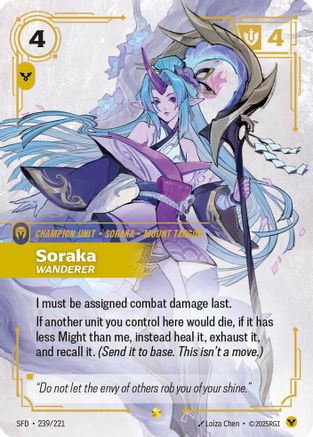 Soraka - Wanderer (Overnumbered) (239/221) [Spiritforged] Foil Riftbound Singles Riot Games
