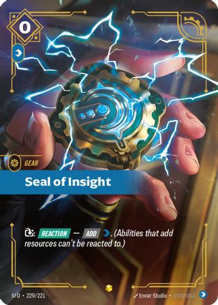 Seal of Insight (Overnumbered) (229/221) [Spiritforged] Foil Riftbound Singles Riot Games