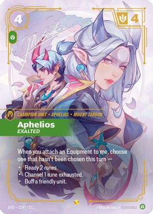 Aphelios - Exalted (Signature) (224*/221) [Spiritforged] Foil Riftbound Singles Riot Games