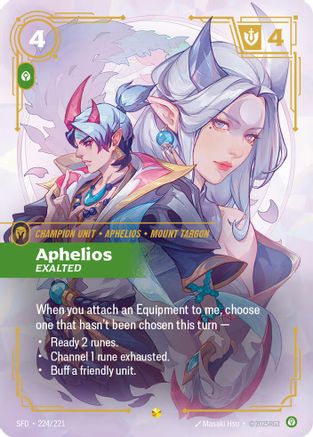 Aphelios - Exalted (Overnumbered) (224/221) [Spiritforged] Foil Riftbound Singles Riot Games