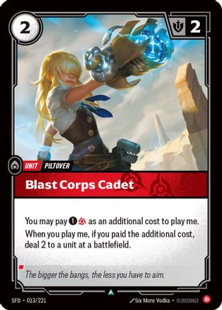 Blast Corps Cadet (013/221) [Spiritforged] Foil Riftbound Singles Riot Games