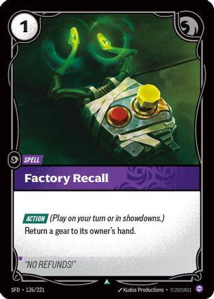 Factory Recall (135/221) [Spiritforged] Foil Riftbound Singles Riot Games