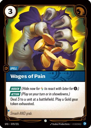 Wages of Pain (070/221) [Spiritforged] Foil Riftbound Singles Riot Games