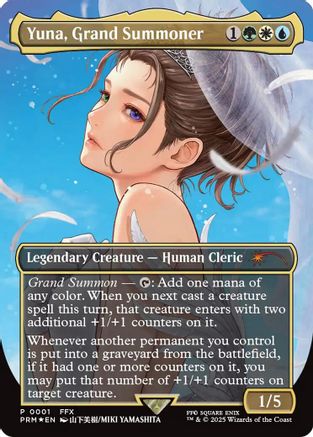 Yuna, Grand Summoner (Borderless) (WPN-001) - WPN & Gateway Promos Foil MTG Single WPN & Gateway Promos