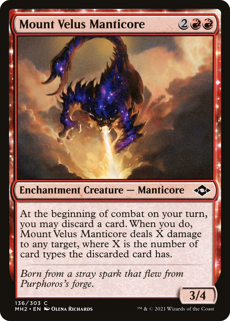 Mount Velus Manticore (MH2-136) [Modern Horizons 2] Foil MTG Single Modern Horizons 2