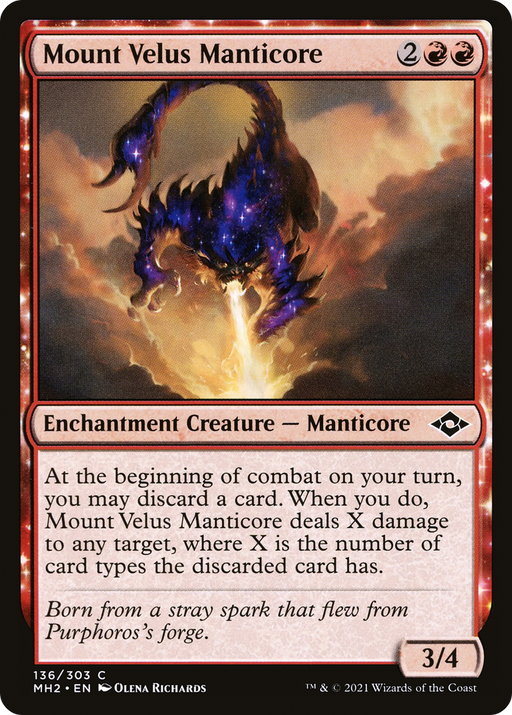 Mount Velus Manticore (MH2-136) [Modern Horizons 2] Foil MTG Single Modern Horizons 2