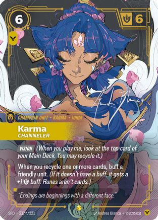 Karma - Channeler (Signature) (237*/221) [Spiritforged] Foil Riftbound Singles Riot Games