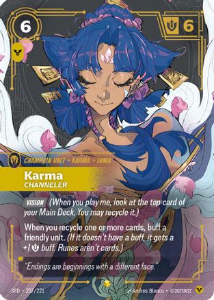 Karma - Channeler (Overnumbered) (237/221) [Spiritforged] Foil Riftbound Singles Riot Games