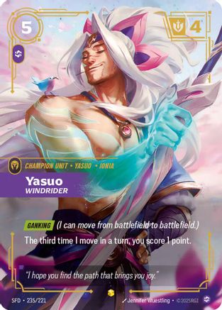 Yasuo - Windrider (Overnumbered) (235/221) [Spiritforged] Foil Riftbound Singles Riot Games