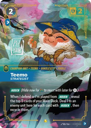 Teemo - Strategist (Signature) (230*/221) [Spiritforged] Foil Riftbound Singles Riot Games