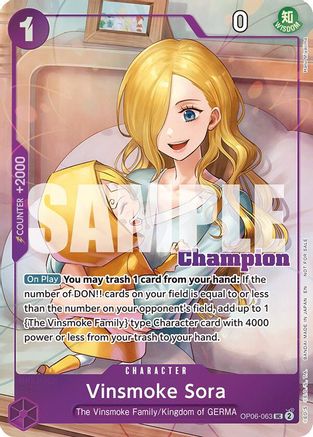 Vinsmoke Sora (CS 25-26 Winner Card Set 2) (OP06-063) [One Piece Promotion Cards] Foil One Piece Single Bandai