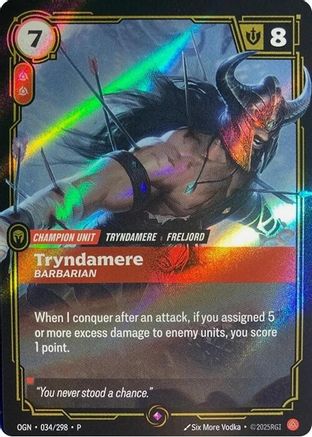 Tryndamere - Barbarian (034/298) [Riftbound Organized Play Promotional Cards] Foil Riftbound Singles Riot Games