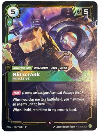 Blitzcrank - Impassive (067/298) [Riftbound Organized Play Promotional Cards] Foil Riftbound Singles Riot Games