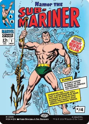 Namor The Sub-Mariner (Borderless) (MSH-391) - Marvel Super Heroes Foil MTG Single Marvel Super Heroes