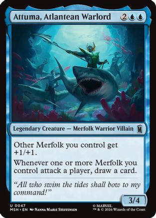 Attuma, Atlantean Warlord (MSH-047) [Marvel Super Heroes] Foil MTG Single Wizards of the Coast