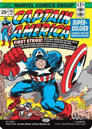 Captain America, Super-Soldier (MSH-387) [Marvel Super Heroes] Foil MTG Single Wizards of the Coast