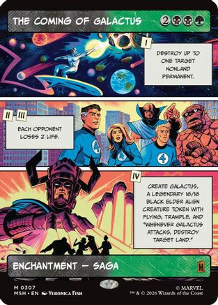 The Coming of Galactus (Borderless) (MSH-307) - Marvel Super Heroes Foil MTG Single Marvel Super Heroes