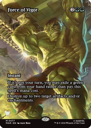 Force of Vigor (Borderless) (MAR-077) - Marvel Universe Eternal-Legal MTG Single Marvel Universe Eternal-Legal