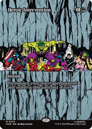 Heroic Intervention (0078) (Borderless) (MAR-078) - Marvel Universe Eternal-Legal Foil MTG Single Marvel Universe Eternal-Legal