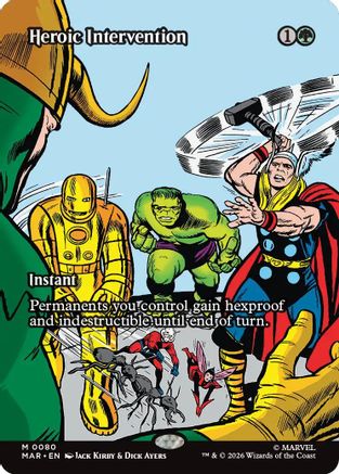 Heroic Intervention (0080) (Borderless) (MAR-080) - Marvel Universe Eternal-Legal Foil MTG Single Marvel Universe Eternal-Legal