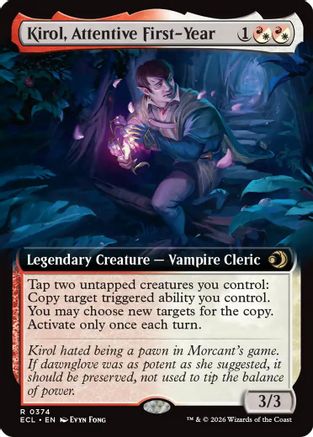 Kirol, Attentive First-Year (Extended Art) (ECL-374) [Lorwyn Eclipsed] Foil MTG Single Lorwyn Eclipsed
