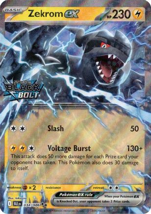 Zekrom ex (Black Bolt Stamped) (34) Holofoil [Misc: Cards & Products] Pokemon Single Pokémon