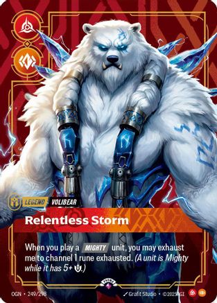 Volibear - Relentless Storm (Metal) (249/298) [Riftbound Organized Play Promotional Cards] Foil Riftbound Singles Riot Games