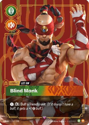 Lee Sin - Blind Monk (Metal) (257/298) [Riftbound Organized Play Promotional Cards] Foil Riftbound Singles Riot Games