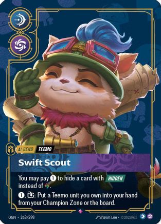 Teemo - Swift Scout (Metal) (263/298) [Riftbound Organized Play Promotional Cards] Foil Riftbound Singles Riot Games