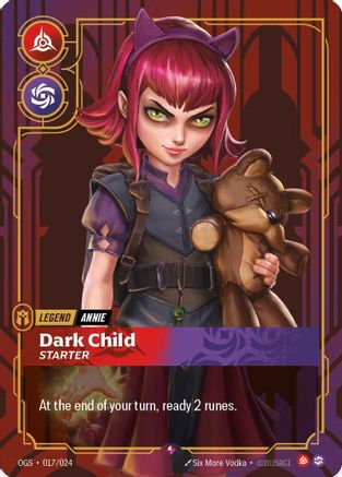Annie - Dark Child (Metal) (017/024) [Riftbound Organized Play Promotional Cards] Foil Riftbound Singles Riot Games