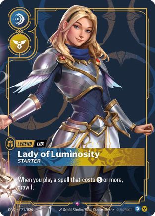 Lux - Lady of Luminosity (Metal) (021/024) [Riftbound Organized Play Promotional Cards] Foil Riftbound Singles Riot Games