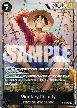 Monkey.D.Luffy (Tin Pack Set Vol. 2) (P-075) [One Piece Promotion Cards] Foil One Piece Single Bandai