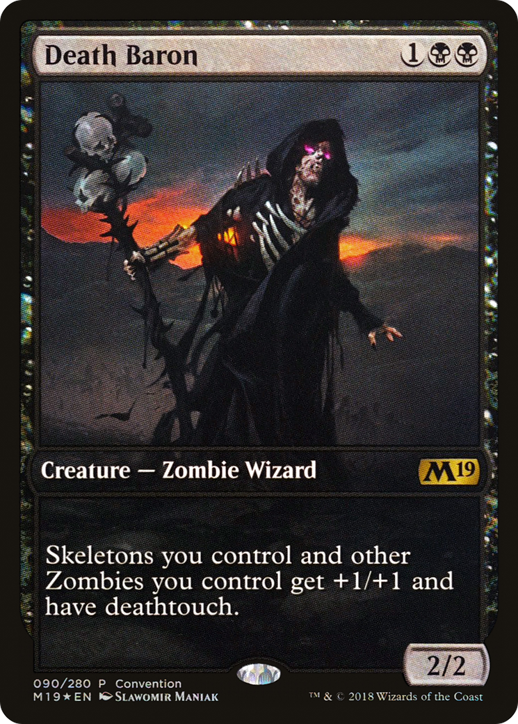 Death Baron (2018 Convention Promo) (MEDIA-090) [Core Set 2019 Promos] Foil MTG Single Wizards of the Coast