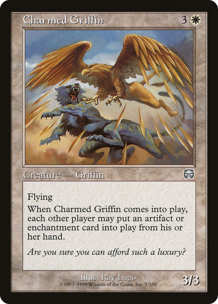 Charmed Griffin (MMQ-007) [Mercadian Masques] MTG Single Wizards of the Coast