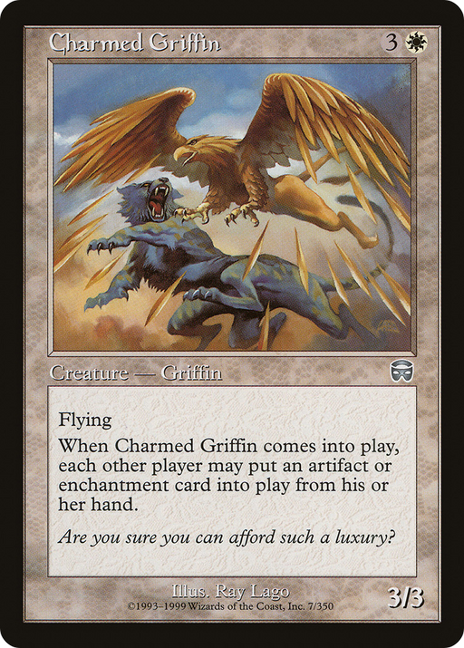 Charmed Griffin (MMQ-007) [Mercadian Masques] MTG Single Wizards of the Coast