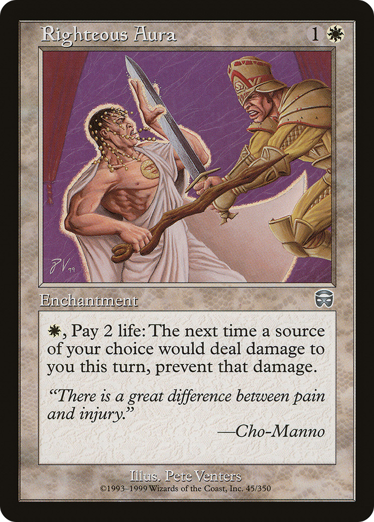 Righteous Aura (MMQ-045) [Mercadian Masques] MTG Single Wizards of the Coast