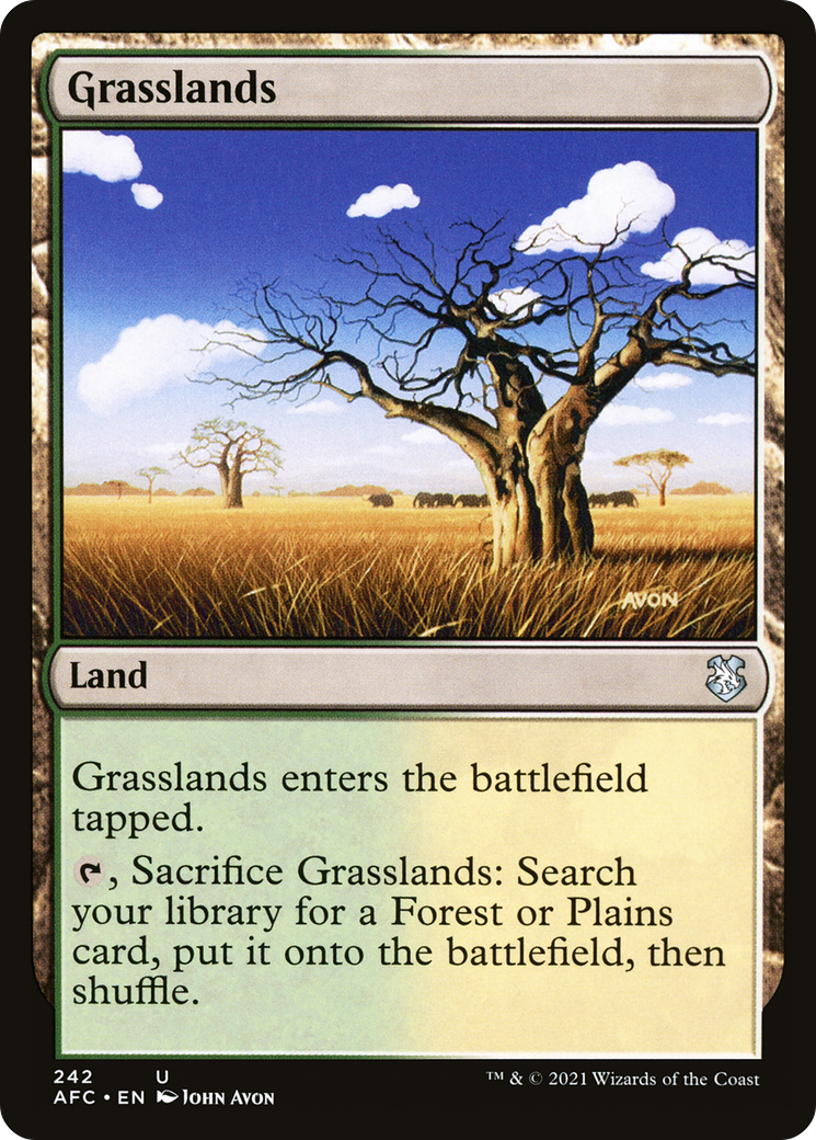Grasslands (AFC-242) [Forgotten Realms Commander] MTG Single Wizards of the Coast