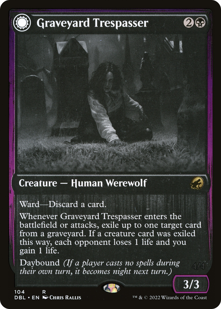 Graveyard Trespasser // Graveyard Glutton (DBL-104) [Innistrad: Double Feature] MTG Single Wizards of the Coast