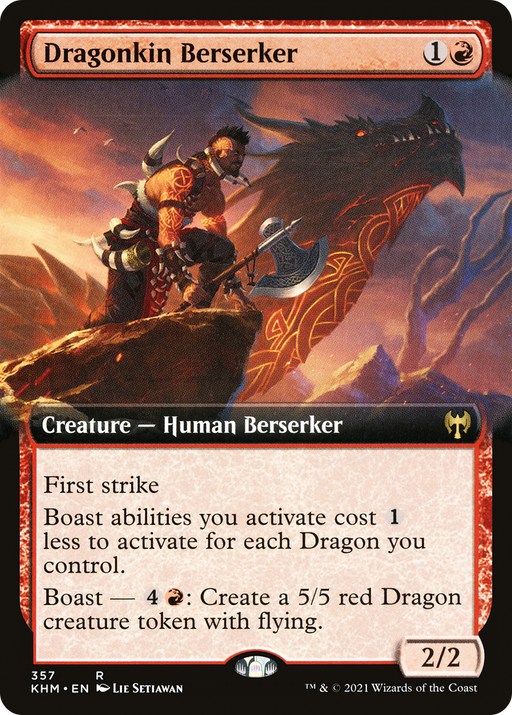 Dragonkin Berserker (KHM-357) [Kaldheim] (Extended Art) Foil MTG Single Wizards of the Coast