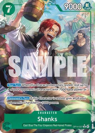 Shanks (Alternate Art) (OP14-027) [The Azure Sea's Seven] Foil One Piece Single Bandai