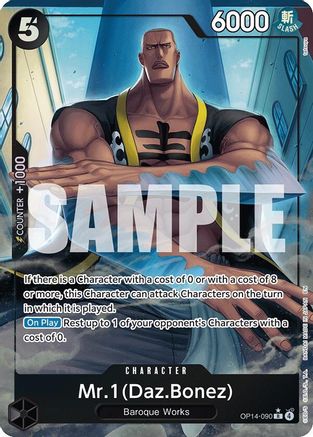 Mr.1 (Daz.Bonez) (Alternate Art) (OP14-090) [The Azure Sea's Seven] Foil One Piece Single Bandai