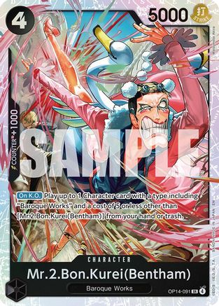 Mr.2.Bon.Kurei (Bentham) (OP14-091) [The Azure Sea's Seven] Foil One Piece Single Bandai