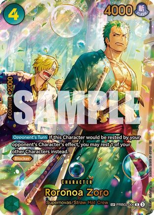 Roronoa Zoro - PRB02-006 (SP) (PRB02-006) [The Azure Sea's Seven] Foil One Piece Single Bandai