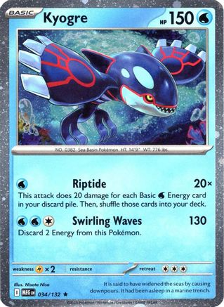 Kyogre (Cosmos Holo) (34) Holofoil [Misc: Cards & Products] Pokemon Single Pokémon