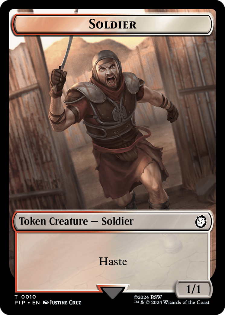 Soldier (010) // Food (012) Double-Sided Token [Tokens] Fallout Tokens MTG Single Magic: The Gathering