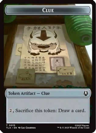 Clue (0015) // spirit (003) Double-Sided Token (TLA-15 // 3) [Avatar: The Last Airbender] Foil MTG Single Wizards of the Coast